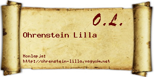 Ohrenstein Lilla névjegykártya